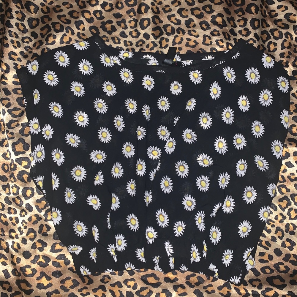 LARGE BLACK SHEER CROP TOP